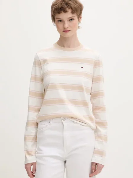 Tommy Jeans longsleeve beżowa