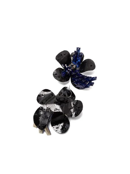 Cercei Biyan cu model floral negru