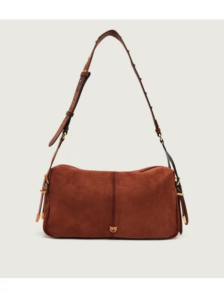 Pinko Geantă pe umăr 24 Classic | piele întoarsă maro