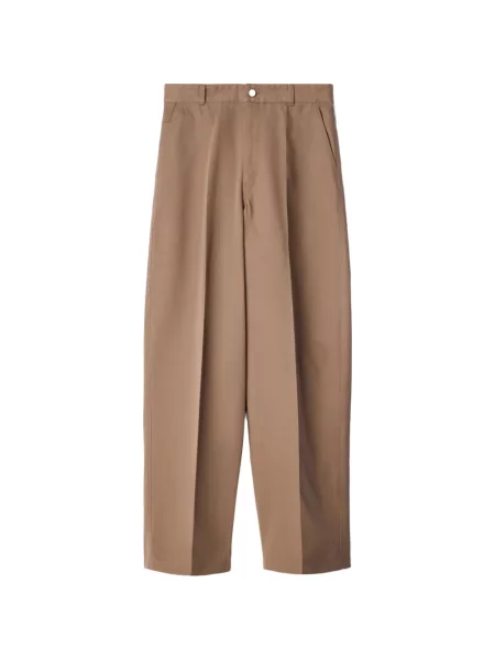 Pantaloni Lemaire din țesătură twill maro