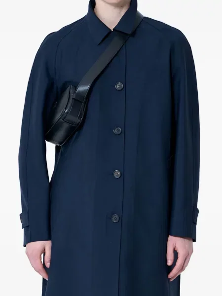 Jednořadý kabát Miu Miu modrý