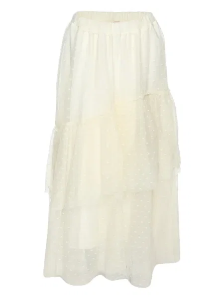 Fusta plisata Twinset din tul plisată până la genunchi