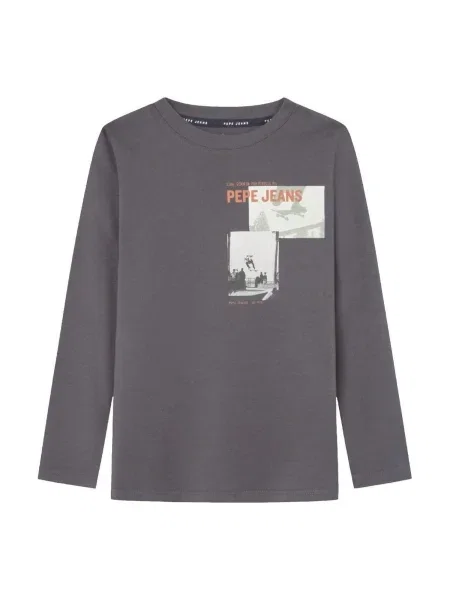Tricou copii Pepe Jeans gri