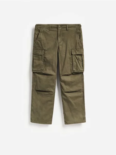 Reserved Pantaloni cargo straight negru