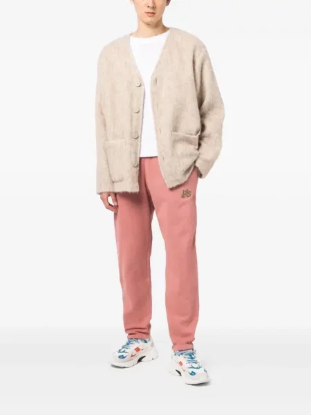 Pantaloni President's cu broderie roz