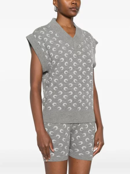 Vestă Marine Serre din jacard gri