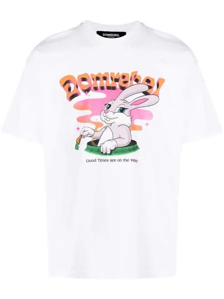 Tricou Domrebel cu imagine alb