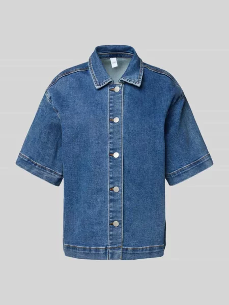Bluzka jeansowa o kroju regular fit z rękawem o dł. model ‘DOLMA’ Y.a.s niebieska