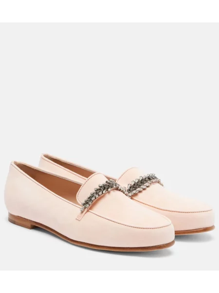 Semišové loafers Manolo Blahnik růžové
