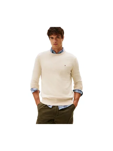 Dzianinowy sweter Tommy Hilfiger beżowy