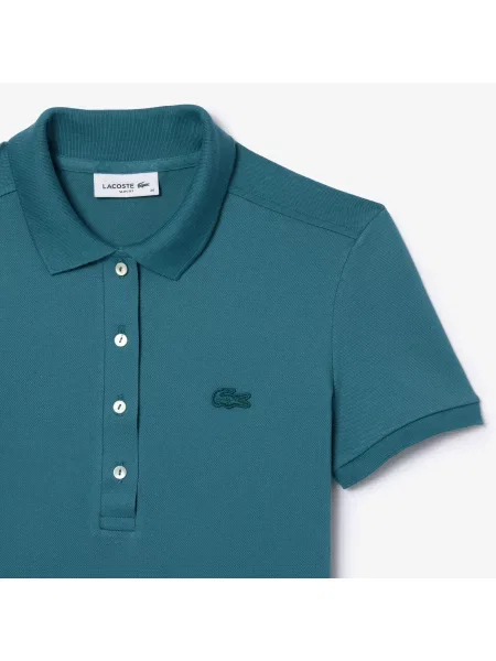 Lacoste Koszulka Polo Z Elastycznej Bawełny Slim Fit niebieski