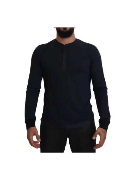 Długa bluza Dolce And Gabbana z długim rękawem niebieska