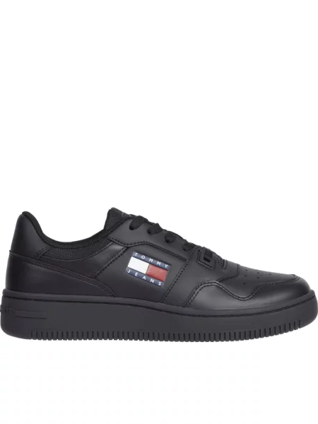 Trampki Tommy Jeans skórzane retro czarne
