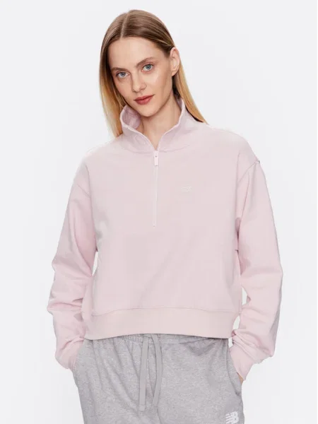 New Balance Суитшърт Oversize розов