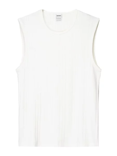 Bershka Majica off-bela bela