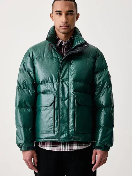 Tommy Jeans geacă cu puf pentru bărbați verde