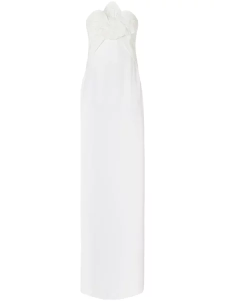 Rochie Genny cu model floral cu aplicații alb