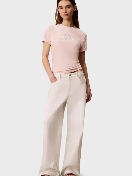 Классическая футболка Calvin Klein Jeans розовая