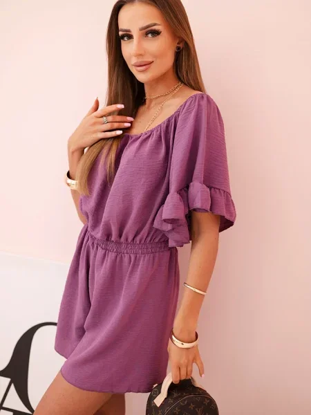 Kombinezon Kesi z falbankami fioletowy