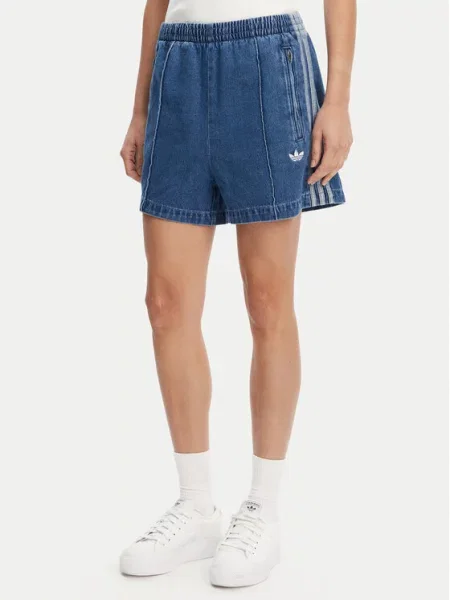 Kratek kratke jeans hlače Adidas modra