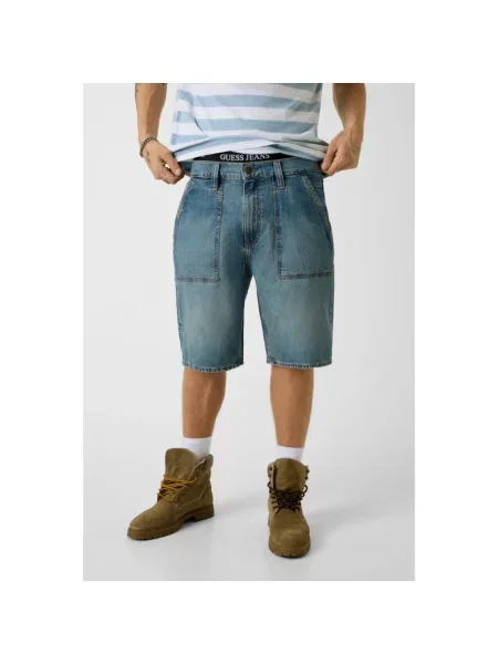Szorty jeansowe Guess niebieskie