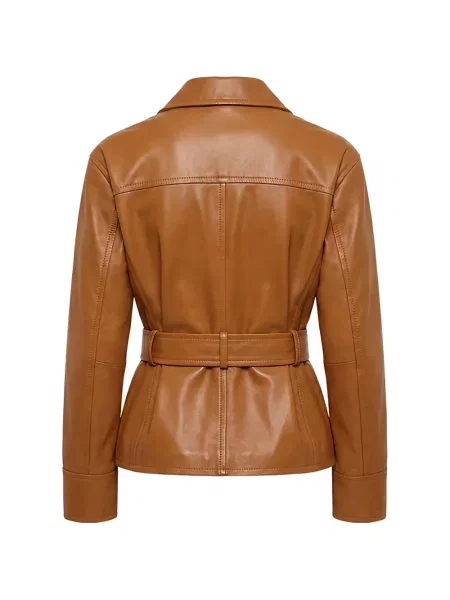 Cu centură geanta de piele Max Mara maro