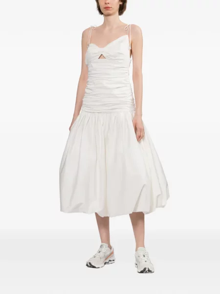 Rochie midi Self-portrait cu volane alb