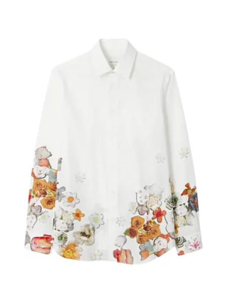 Cămașă Paul Smith cu model floral cu imagine alb
