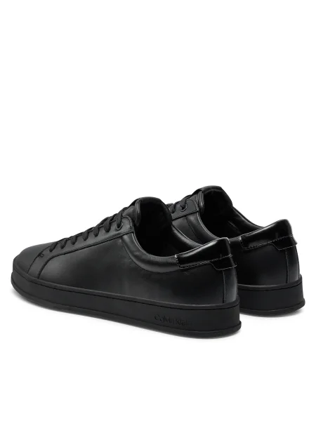 Кожени маратонки Calvin Klein LOW TOP LACE UP черно