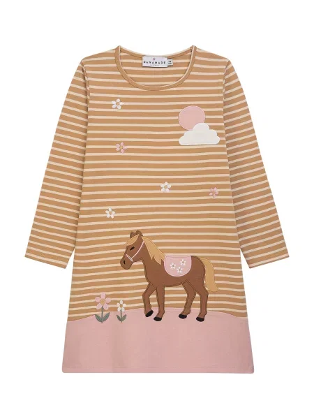 Danamade Rochie Aurora crem / maro cămilă / maro / pal roz