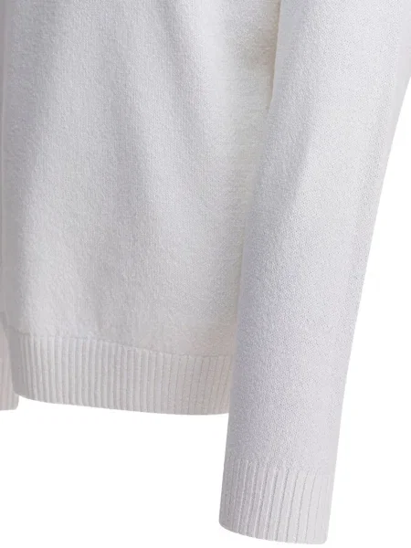 Pulover Beams Plus cu decolteu rotund alb