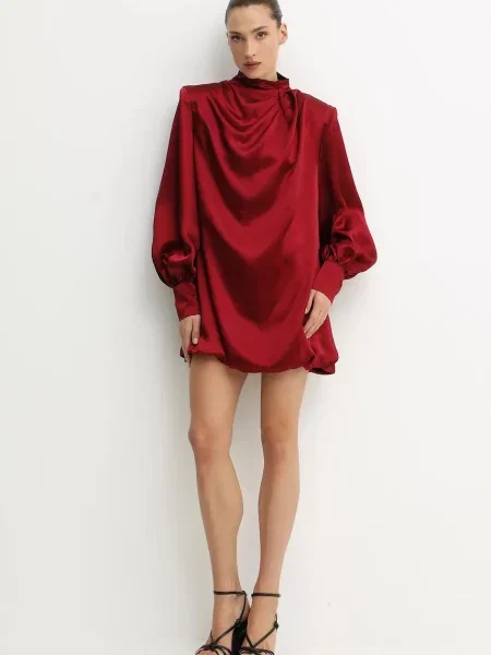 Сукня Undress Code mini розкльошена бордовий
