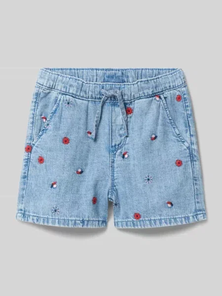Szorty bermudy o kroju regular fit z czystej bawełny S.oliver Red Label niebieskie