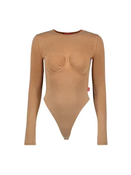 Koszulka Diesel z dżerseju beżowa