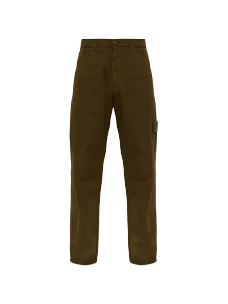Pantaloni Stone Island cu strasuri verde