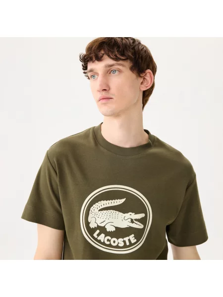 Футболка Lacoste с круглым вырезом зеленая