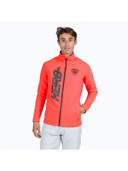 Мъжки суитшърт Rossignol New Hero Classique Clim neon red червено