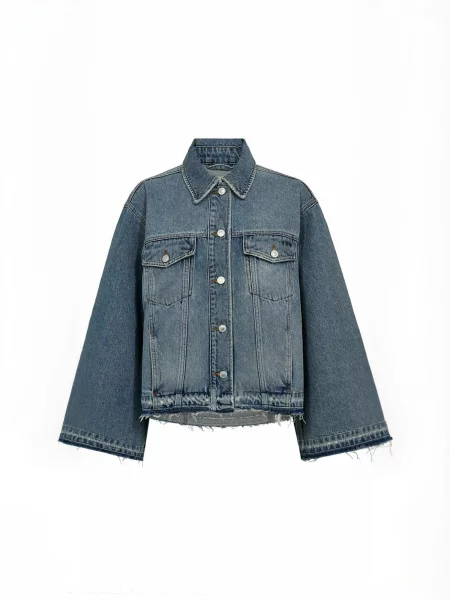 Ivy Copenhagen Geacă de primăvară-toamnă IVY-Boa denim albastru