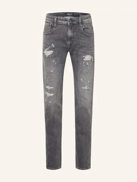 Replay Jeansy W Stylu Destroyed Anbass Slim Fit grau szare