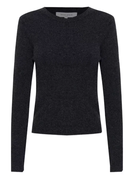 Top Maison Kitsune cu decolteu rotund gri