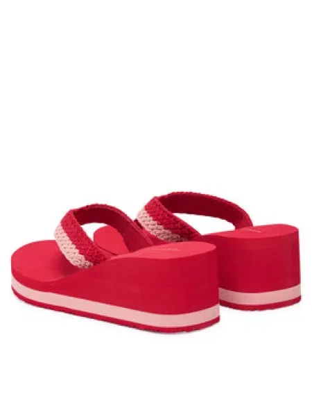 Žabky Tommy Hilfiger Th Wedge Crochet Summer Sandal červená