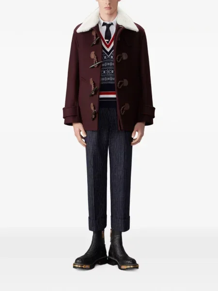 Ριγέ παντελόνι Thom Browne φανελένιο μπλε