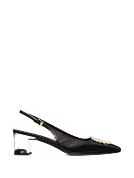 Pantofi cu toc Tory Burch slingback cu autograf negru