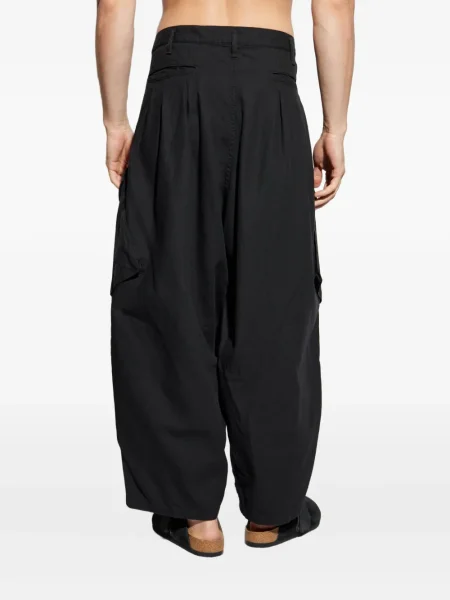 Plisirane cargo hlače Yohji Yamamoto crna