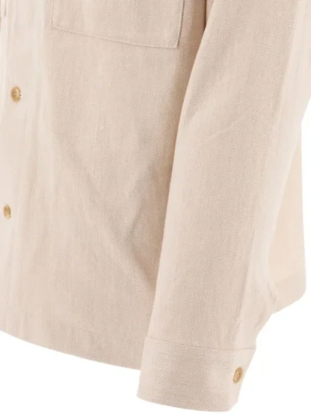 Cămașă Vince de in cu model herringbone