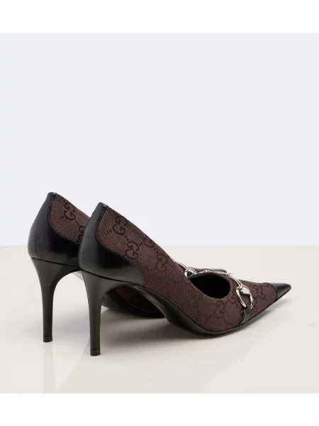 Pantofi cu toc Gucci din piele maro