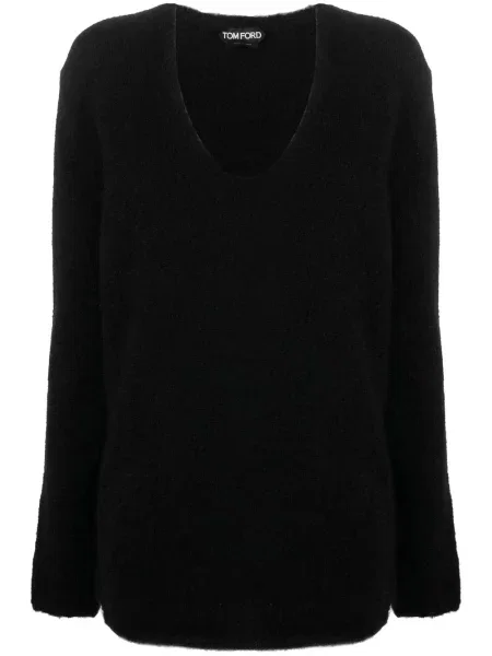 Pulover Tom Ford tricotate cu decolteu în V negru