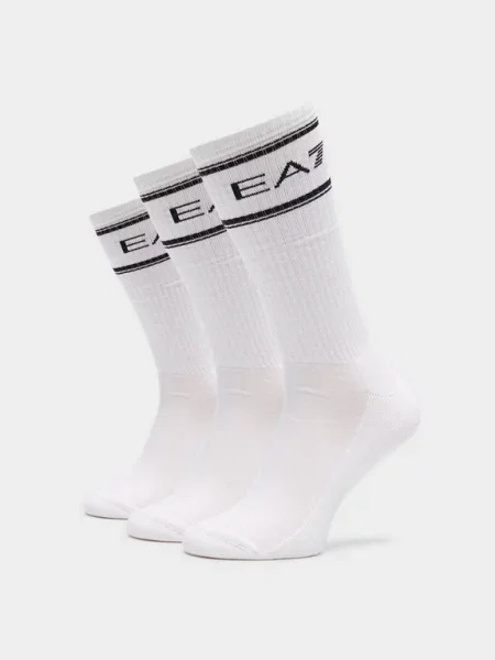 Ponožky Emporio Armani Train Socks Sponge 3 pairs white / white / white bílé
