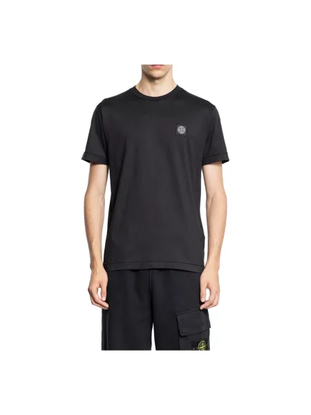 Koszulka Stone Island z dżerseju z kamieniami czarna