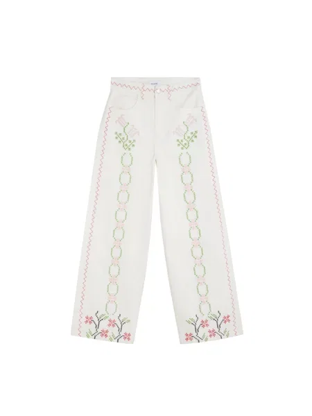 Scalpers Jeans murdar alb